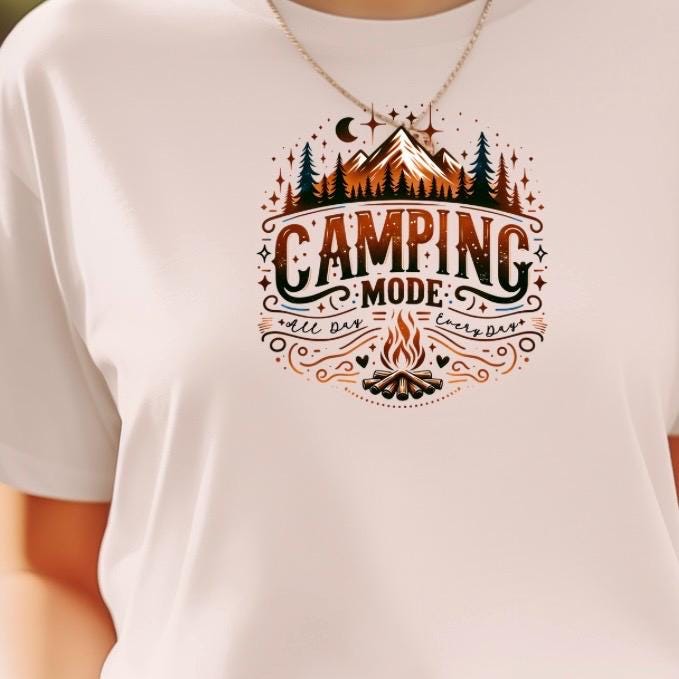 Camping Mode Shirt or Sweatshirt – Funny Camping Graphic Tee – Unisex Outdoor Lover Gift