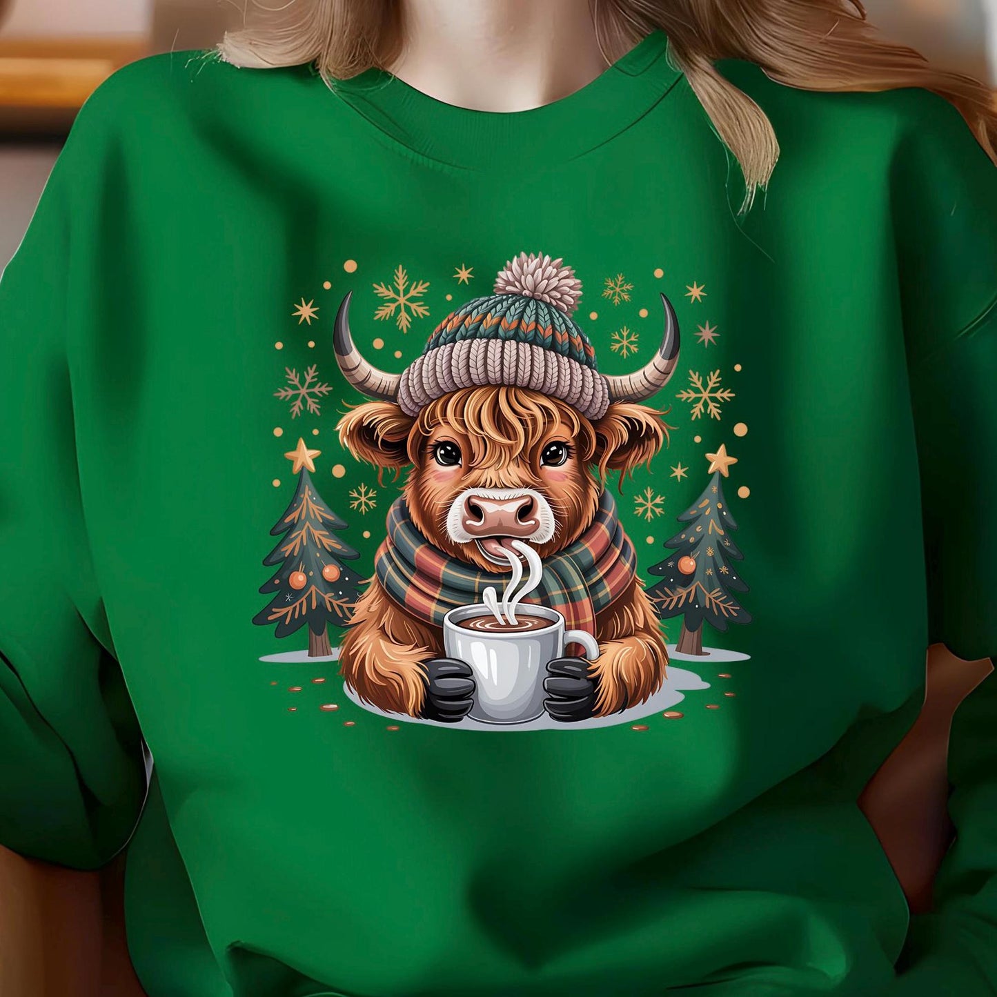 Highland Cow Hot Cocoa Sweatshirt or t shirt