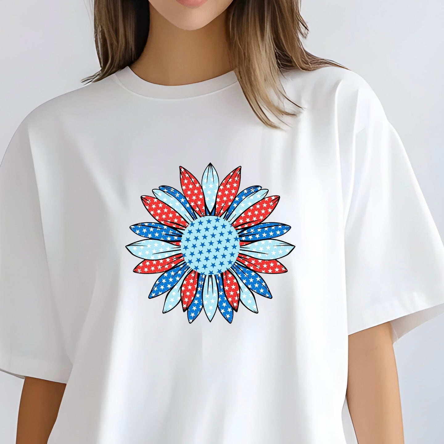 Patriotic Retro Polka Dot Flower Sweatshirt or t shirt