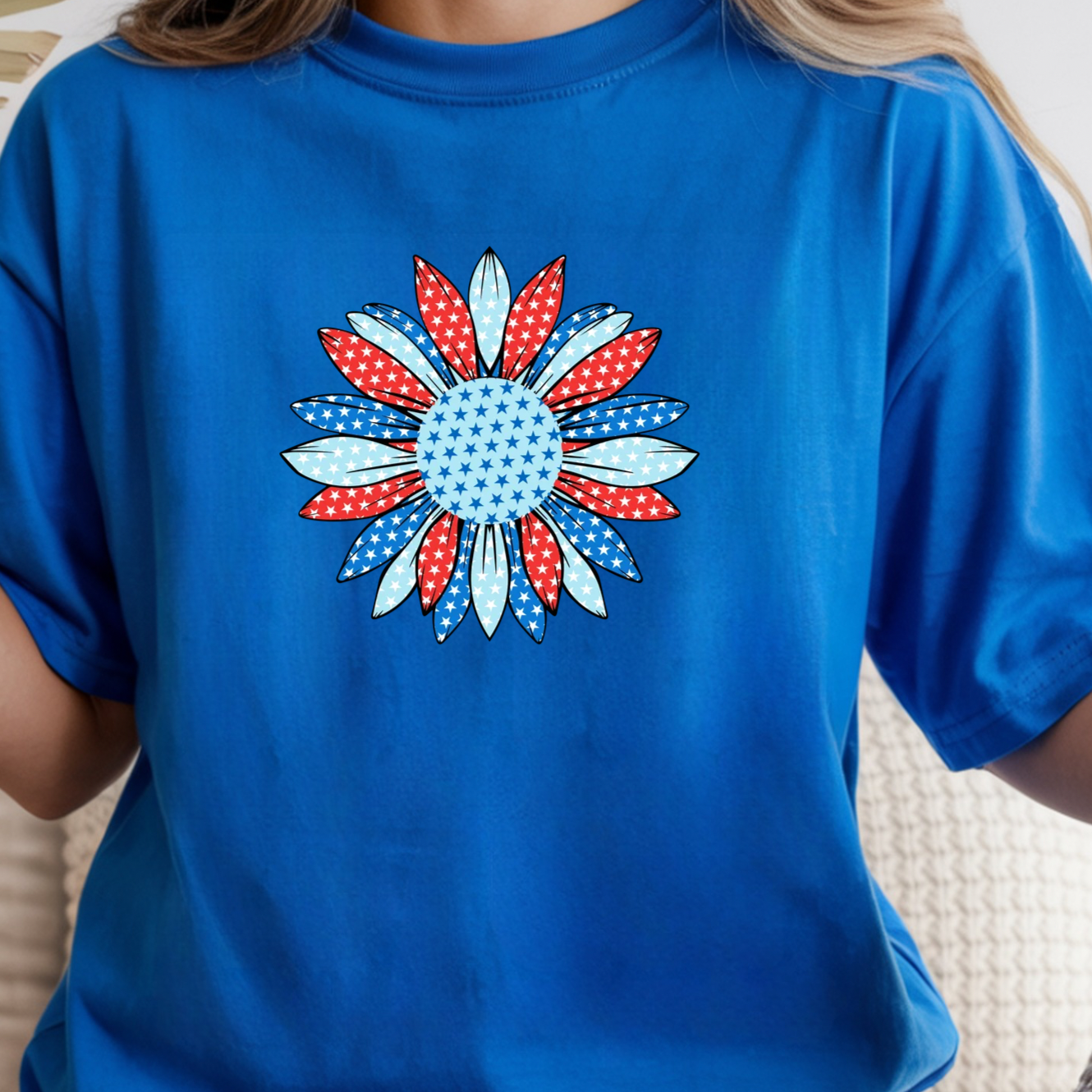 Patriotic Retro Polka Dot Flower Sweatshirt or t shirt