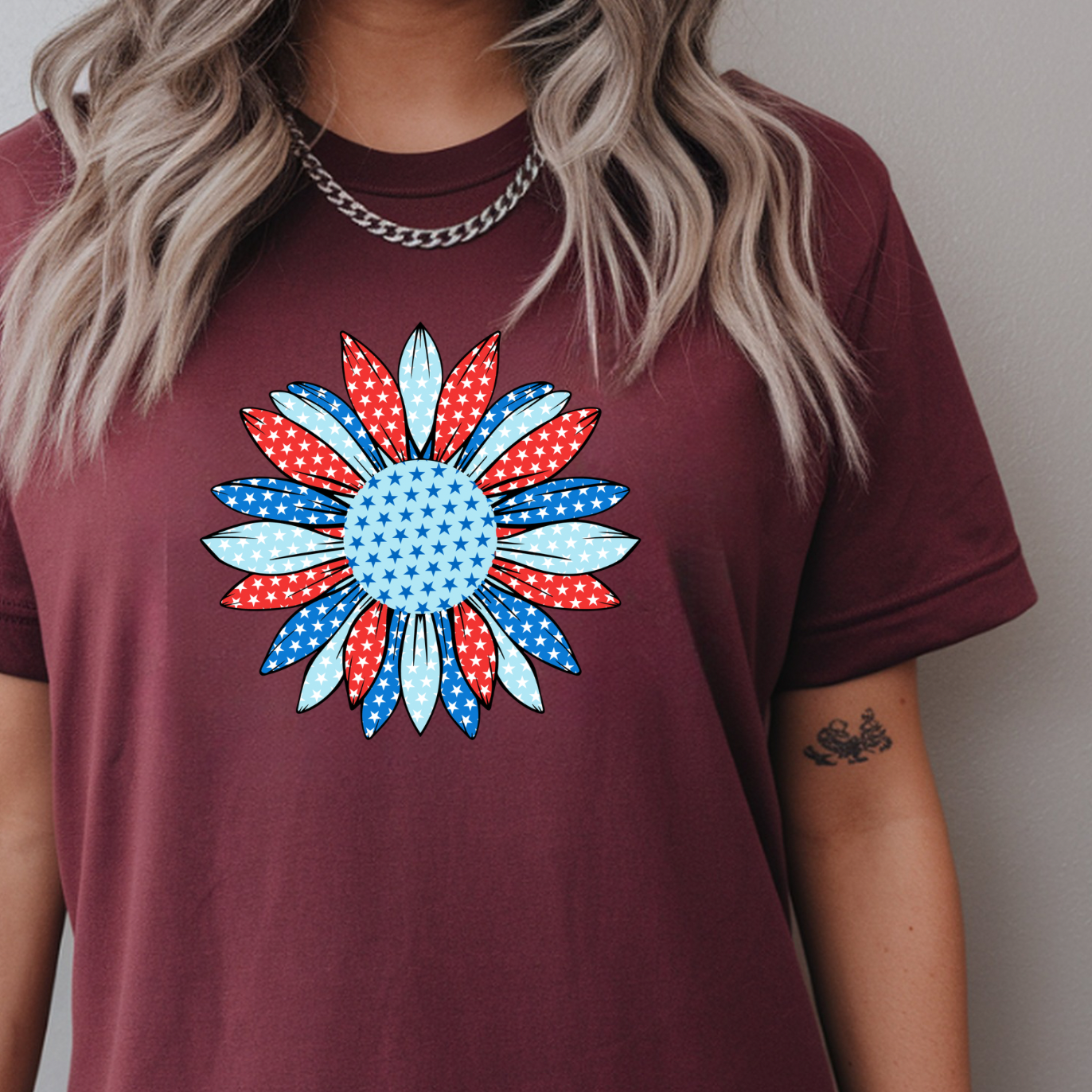 Patriotic Retro Polka Dot Flower Sweatshirt or t shirt