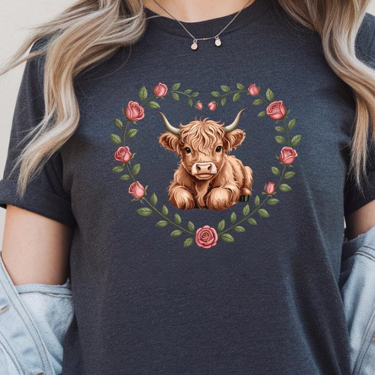 Highland Cow Valentine Sweatshirt or Shirt \ Cute Cow Love Gift for Animal Lovers Cozy Gildan