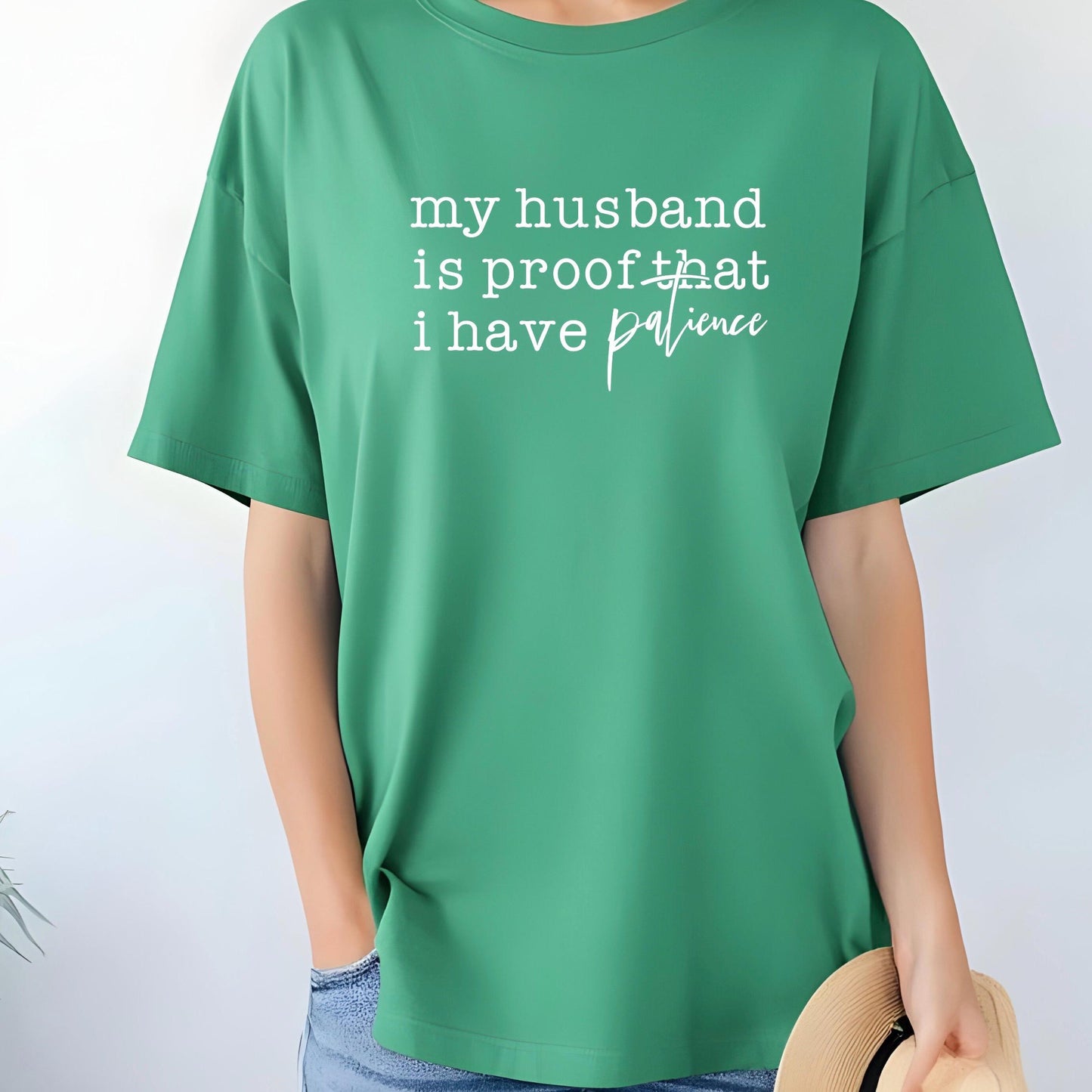 Funny Wife Shirt My Husband Is Proof I Have Patience Tee Humor Shirt Gift for Wife Mom Shirt