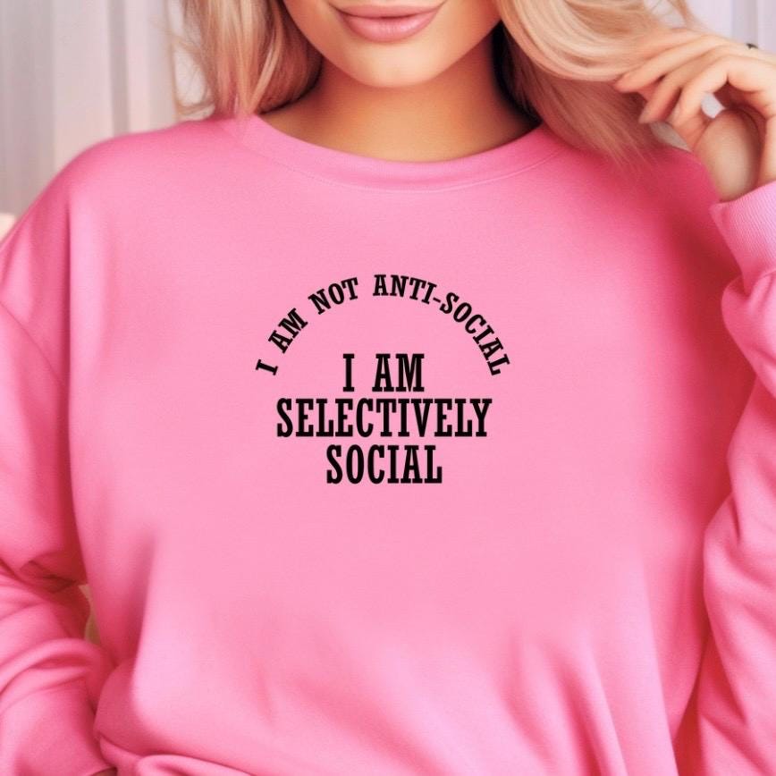 Selectively Social Shirt Funny Sarcastic T Shirt Unisex Gildan Tee Introvert Humor Gift