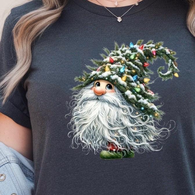 Whimsical Christmas Gnome Sweatshirt or Tee – Cozy Winter Apparel for Holiday Lovers