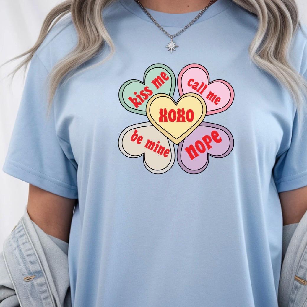 Valentine Conversation Hearts Crewneck — seasonal, gift‑friendly