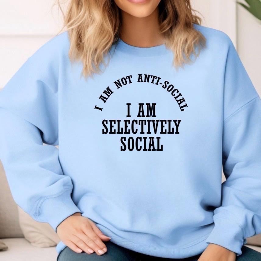 Selectively Social Shirt Funny Sarcastic T Shirt Unisex Gildan Tee Introvert Humor Gift