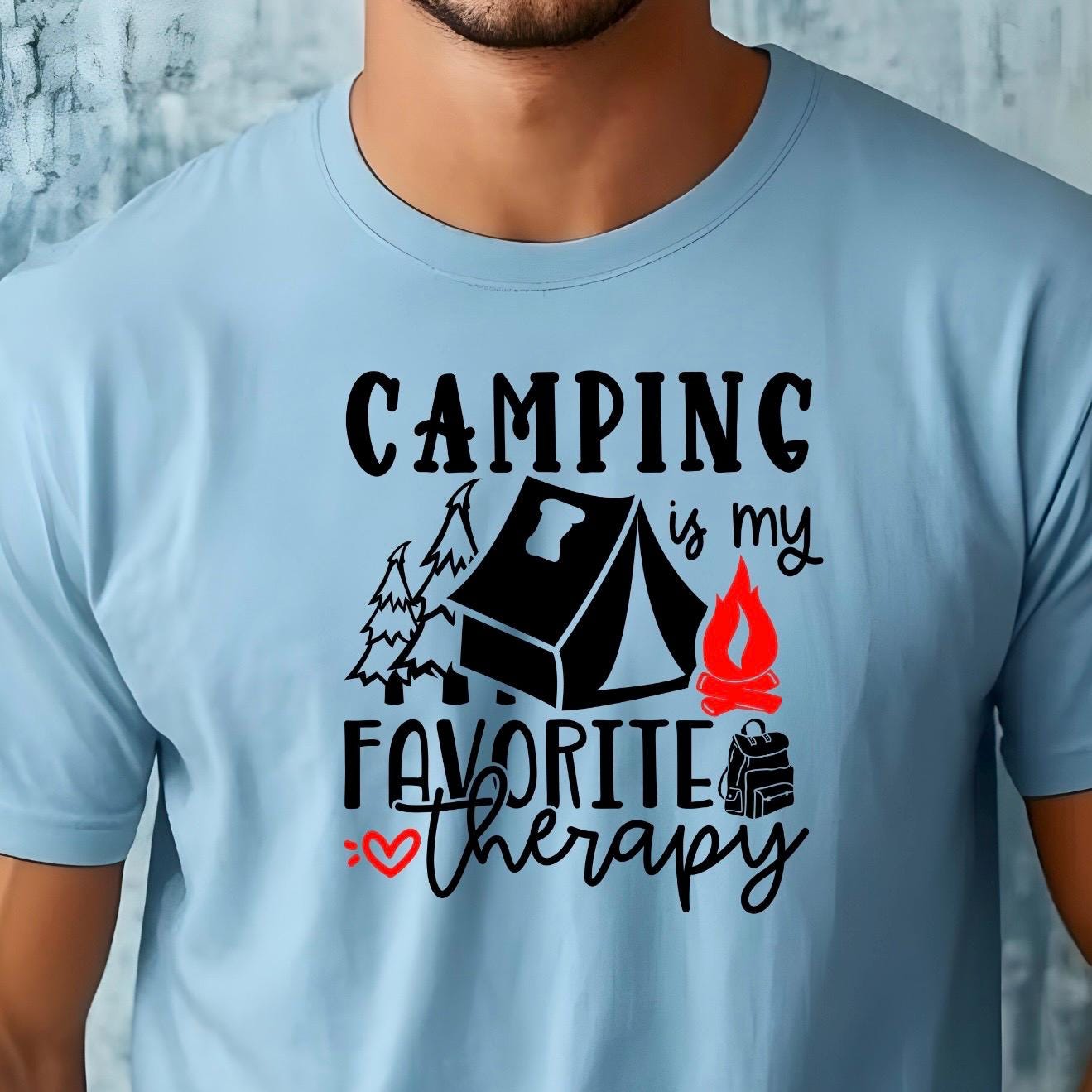 Camping Is My Favorite Therapy Shirt Sweatshirt – Gildan DTF Print – Nature Lover Tee