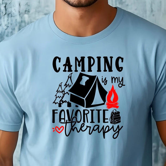 Camping Is My Favorite Therapy Shirt Sweatshirt – Gildan DTF Print – Nature Lover Tee