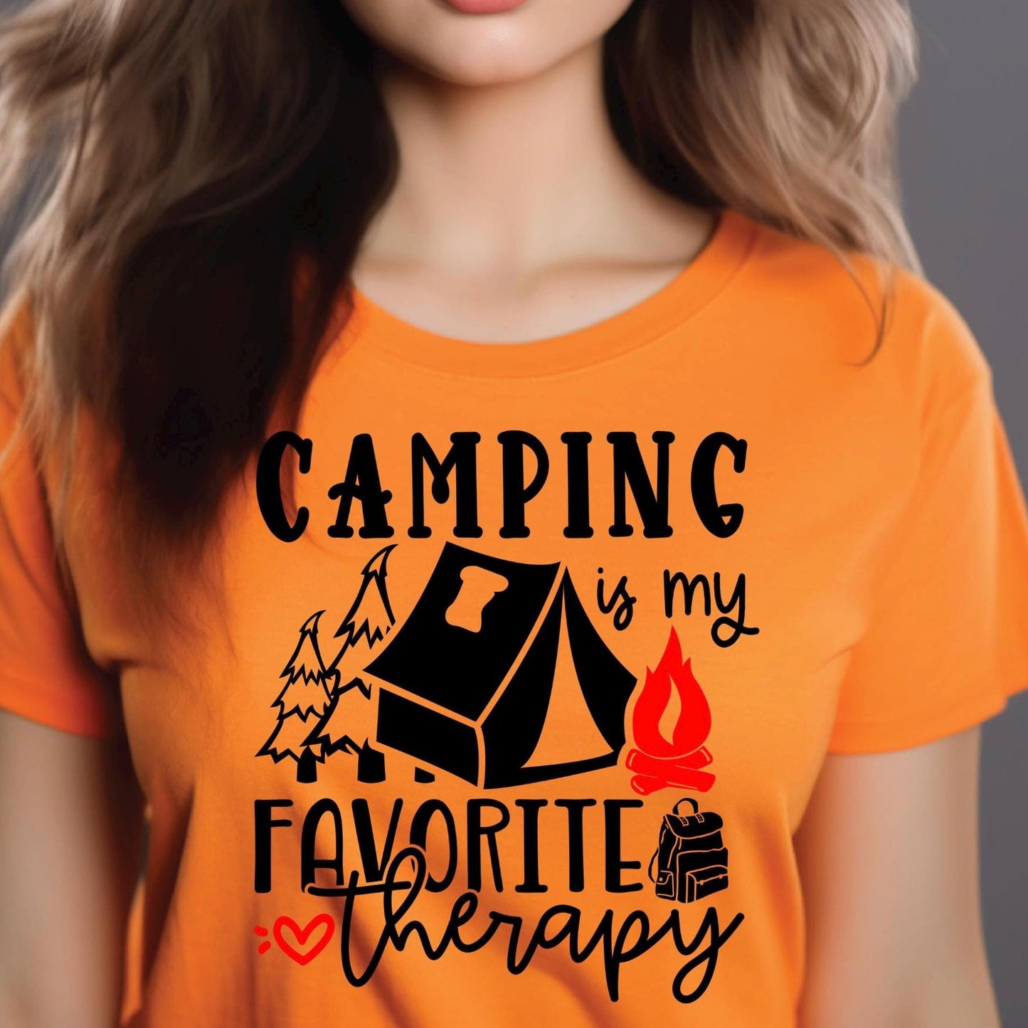 Camping Is My Favorite Therapy Shirt Sweatshirt – Gildan DTF Print – Nature Lover Tee