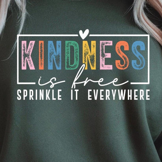 Kindness Is Free Shirt Sweatshirt | Positivity Quote Tee | Mental Health Self Care Gift