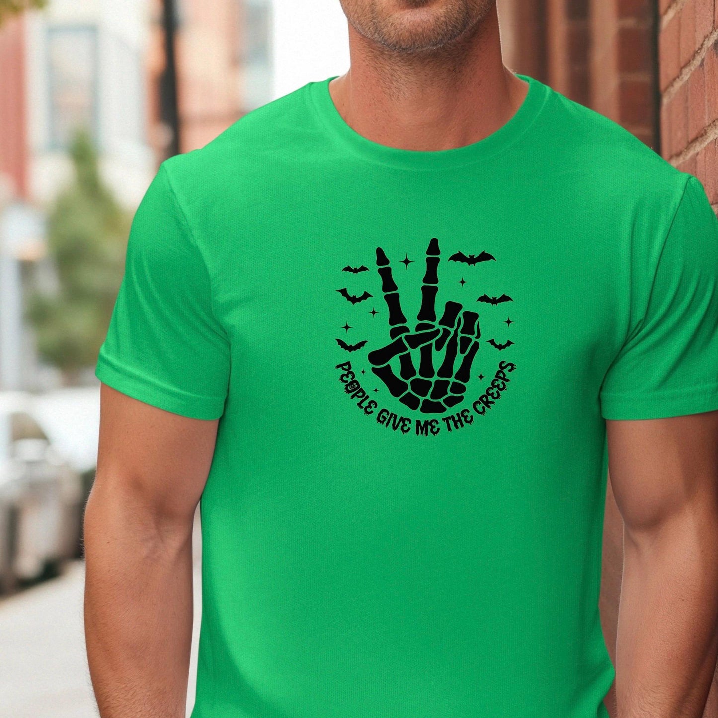 Skeleton Peace Sign Halloween Shirt, Spooky Fall Graphic Tee