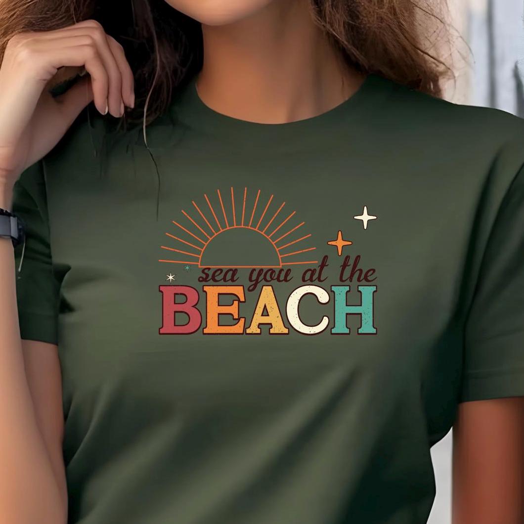 Sea You at the Beach Shirt, Beach Vacation Shirt, Summer Graphic Tee, Coastal Retro Beach Shirt