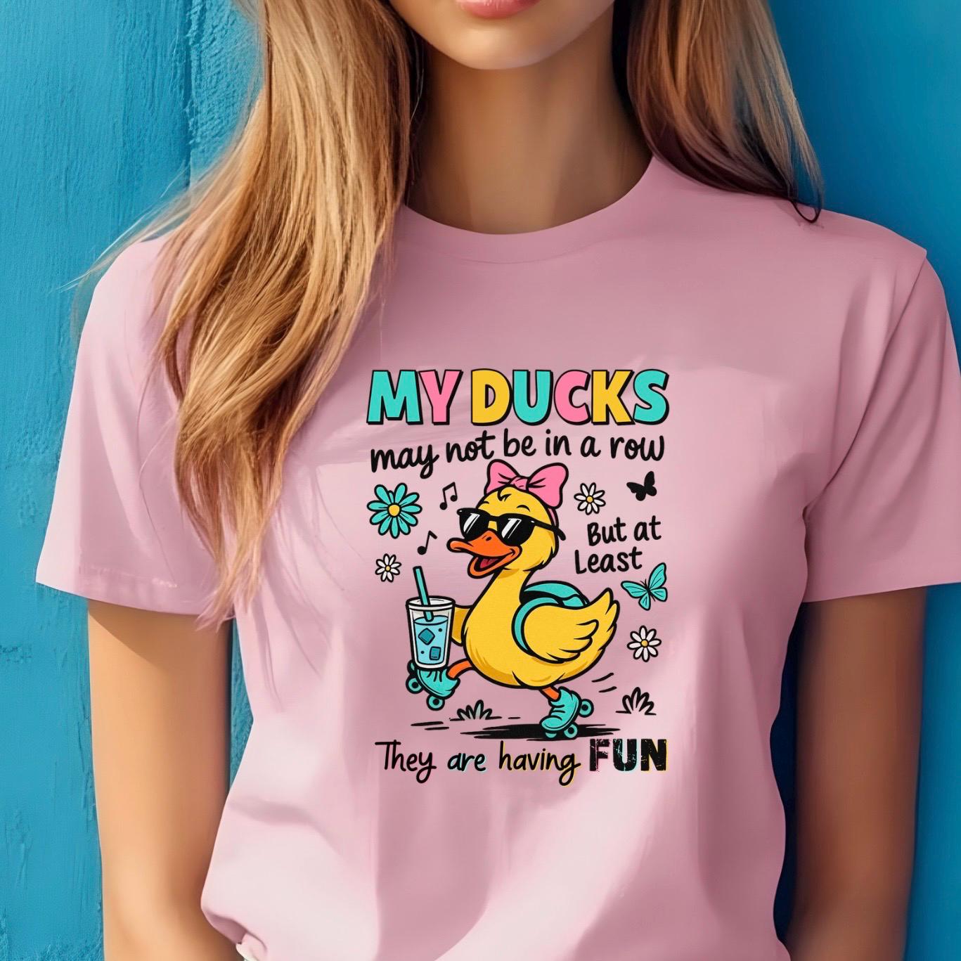 Funny Duck Graphic Tee or Sweatshirt : "My Ducks May Not Be in a Row" - Mental Health Humor