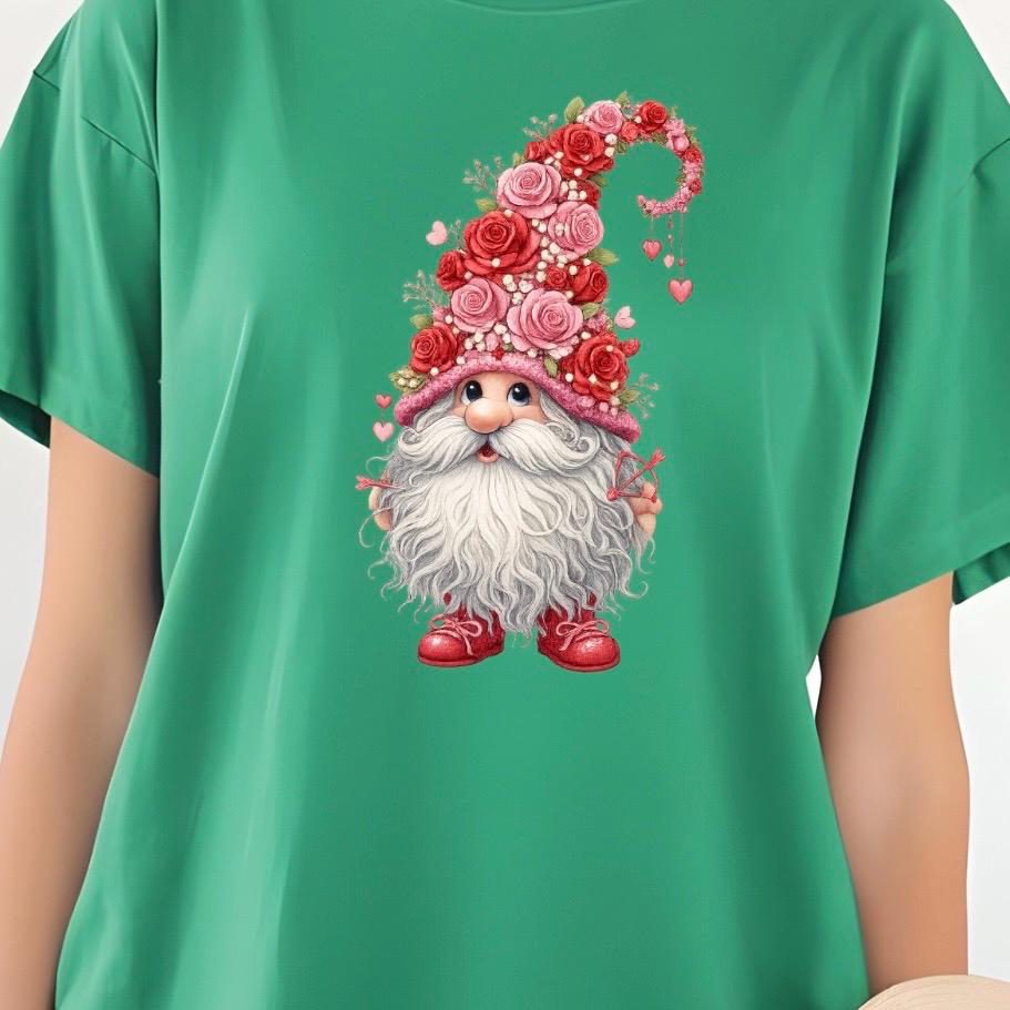 Valentine Gnome Shirt or Sweatshirt – Gildan Unisex Fit – Cute DTF Print for Women & Teens