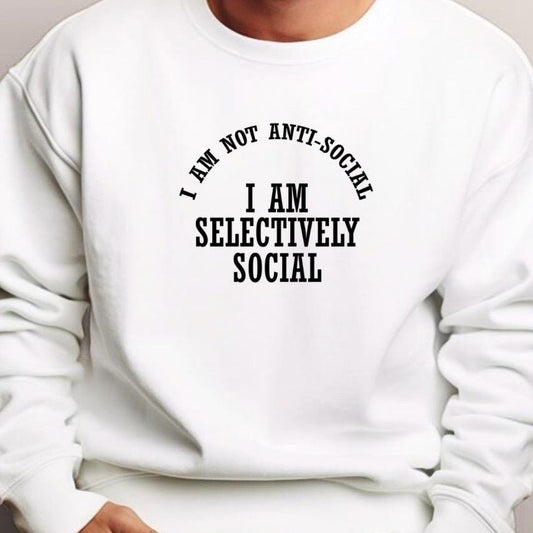 Selectively Social Shirt Funny Sarcastic T Shirt Unisex Gildan Tee Introvert Humor Gift