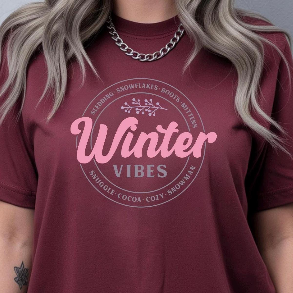 Winter Vibes" Graphic Tee | unisex Winter T-Shirt or sweatshirt for Women