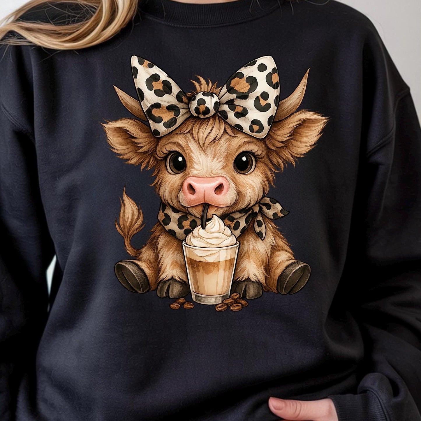 Highland Cow Shirt Sweatshirt Cute Cow Graphic Tee Cozy Animal Lover Gift Unisex Gildan