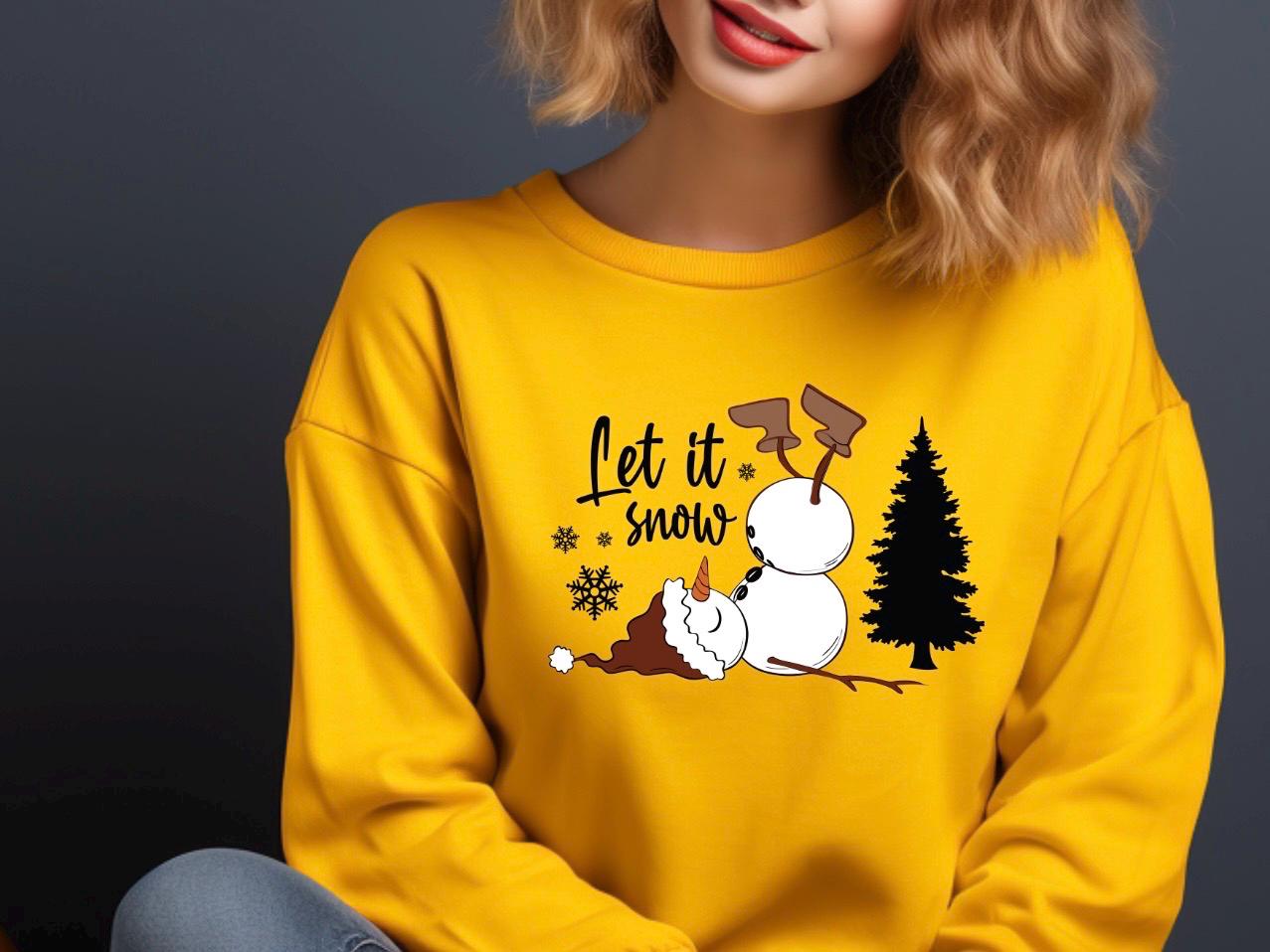 Funny Let It Snow Snowman Tee or sweatshirt
