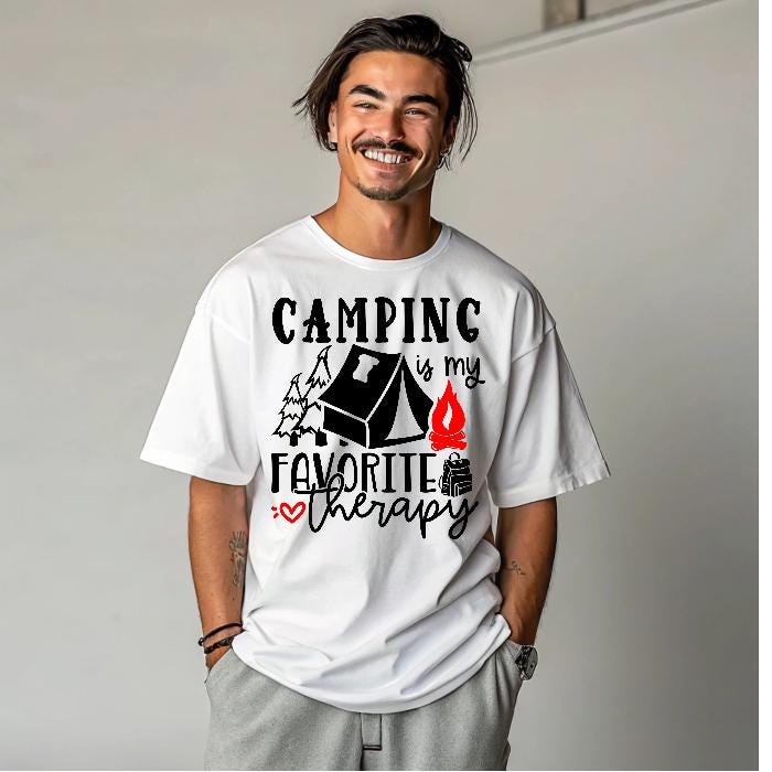 Camping Is My Favorite Therapy Shirt Sweatshirt – Gildan DTF Print – Nature Lover Tee