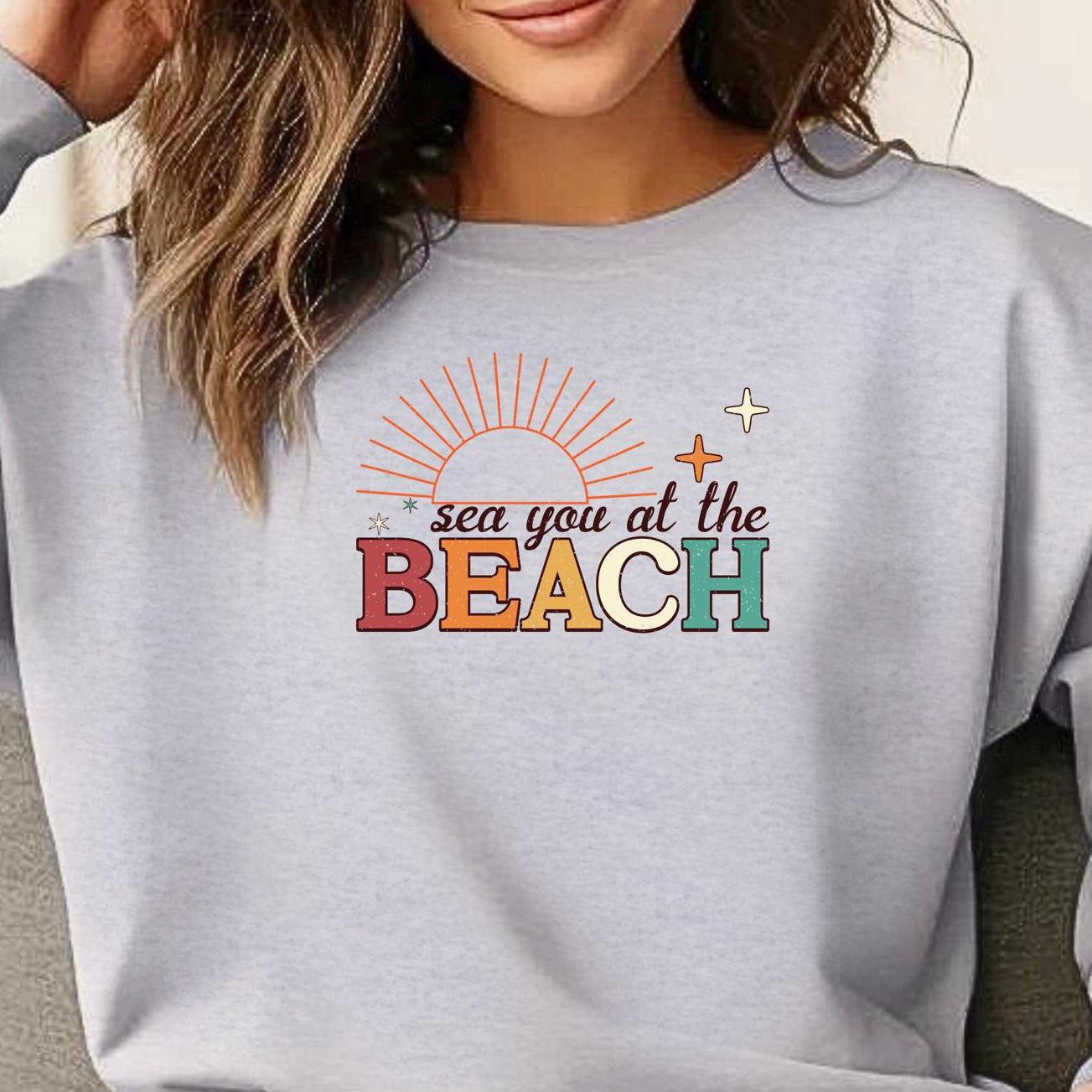Sea You at the Beach Shirt, Beach Vacation Shirt, Summer Graphic Tee, Coastal Retro Beach Shirt