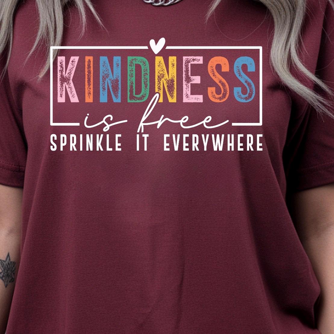 Kindness Is Free Shirt or Sweatshirt | Positivity Quote Tee | Mental Health Self Care Gift