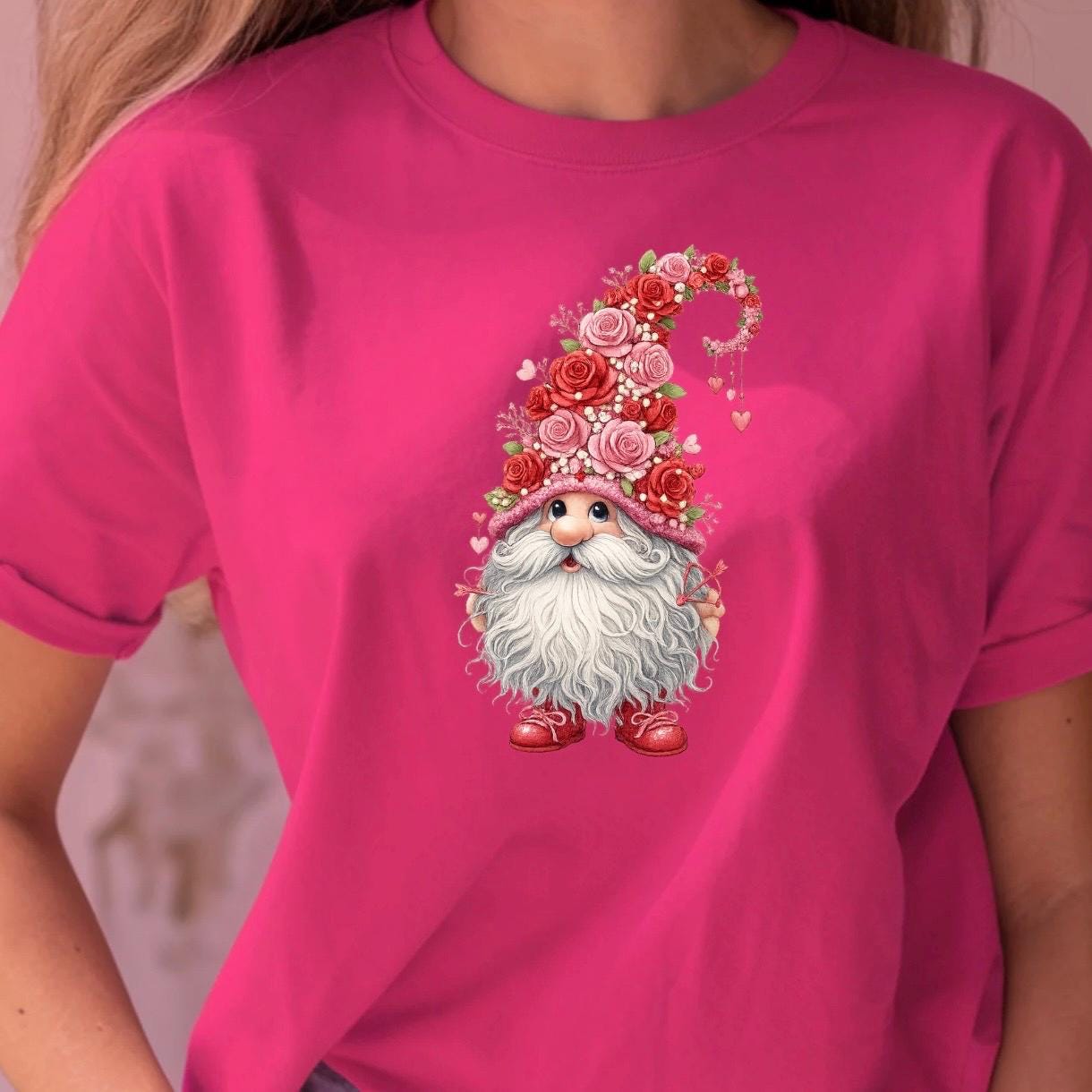 Valentine Gnome Shirt or Sweatshirt – Gildan Unisex Fit – Cute DTF Print for Women & Teens