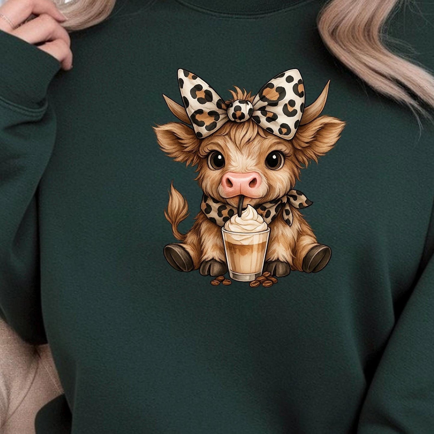 Highland Cow Shirt Sweatshirt Cute Cow Graphic Tee Cozy Animal Lover Gift Unisex Gildan