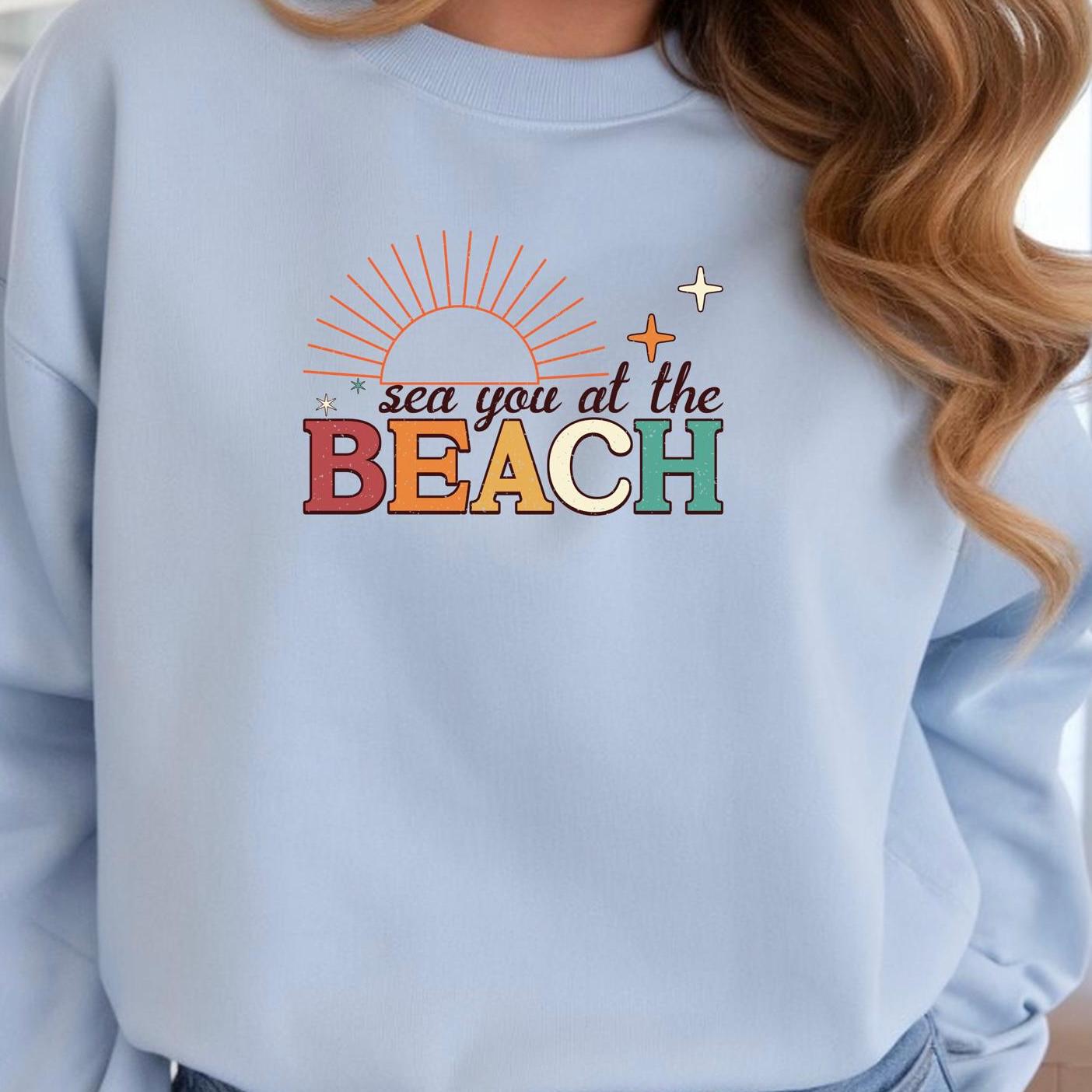 Sea You at the Beach Shirt, Beach Vacation Shirt, Summer Graphic Tee, Coastal Retro Beach Shirt