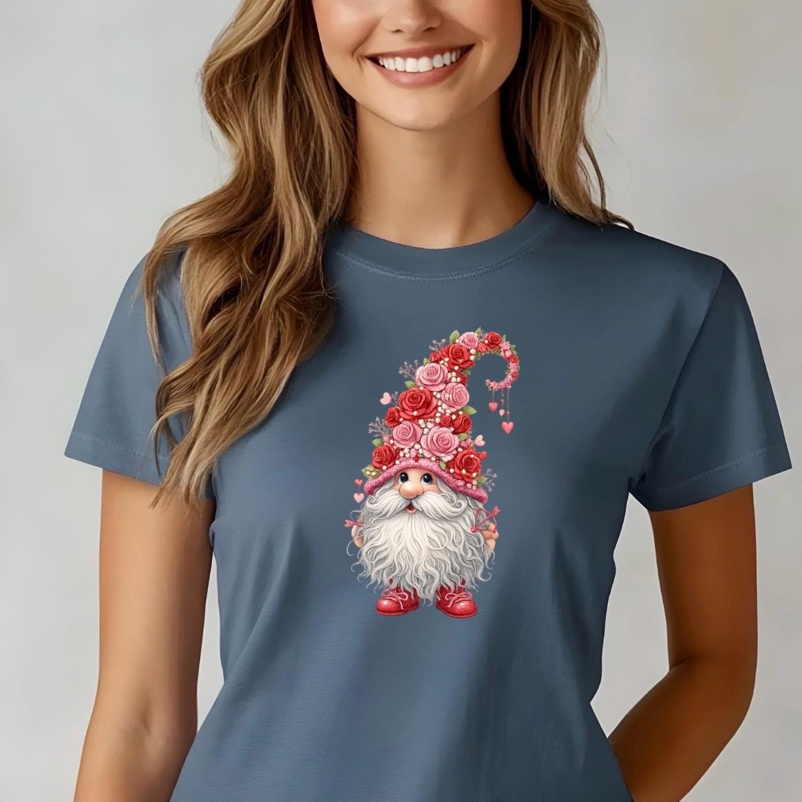 Valentine Gnome Shirt or Sweatshirt – Gildan Unisex Fit – Cute DTF Print for Women & Teens