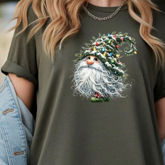 Whimsical Christmas Gnome Sweatshirt or Tee – Cozy Winter Apparel for Holiday Lovers