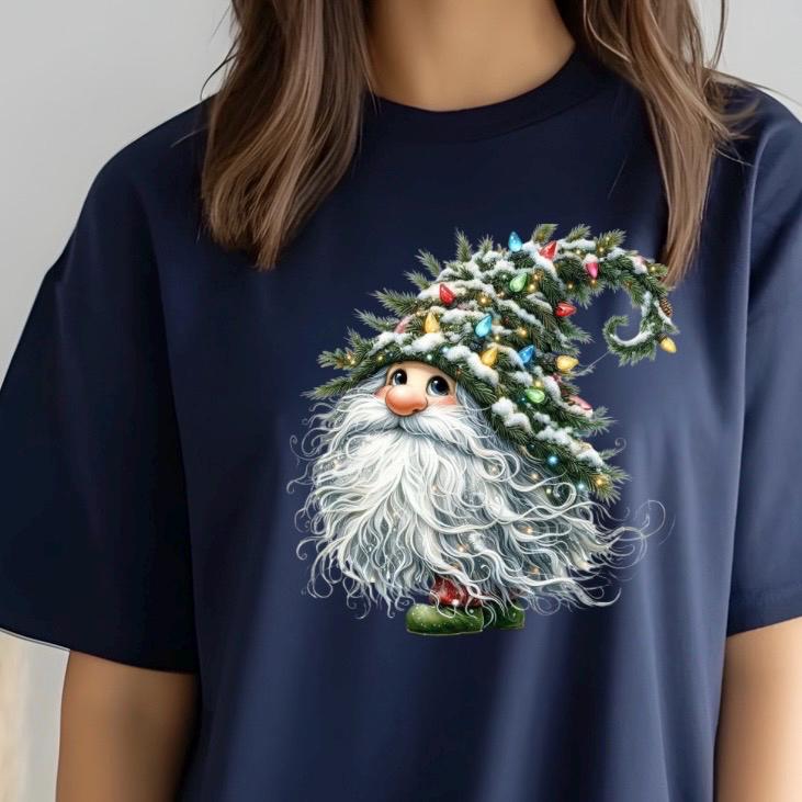 Whimsical Christmas Gnome Sweatshirt or Tee – Cozy Winter Apparel for Holiday Lovers