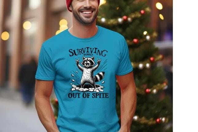 Surviving Out of Spite Raccoon Sweatshirt - Funny Graphic Tee