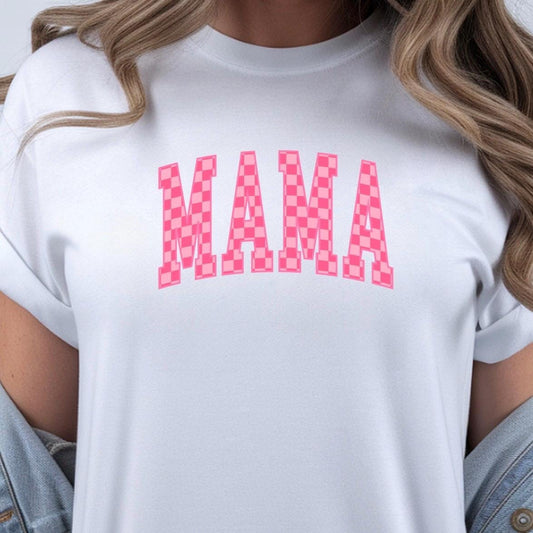 MAMA Checkered Graphic Tee or sweatshirt