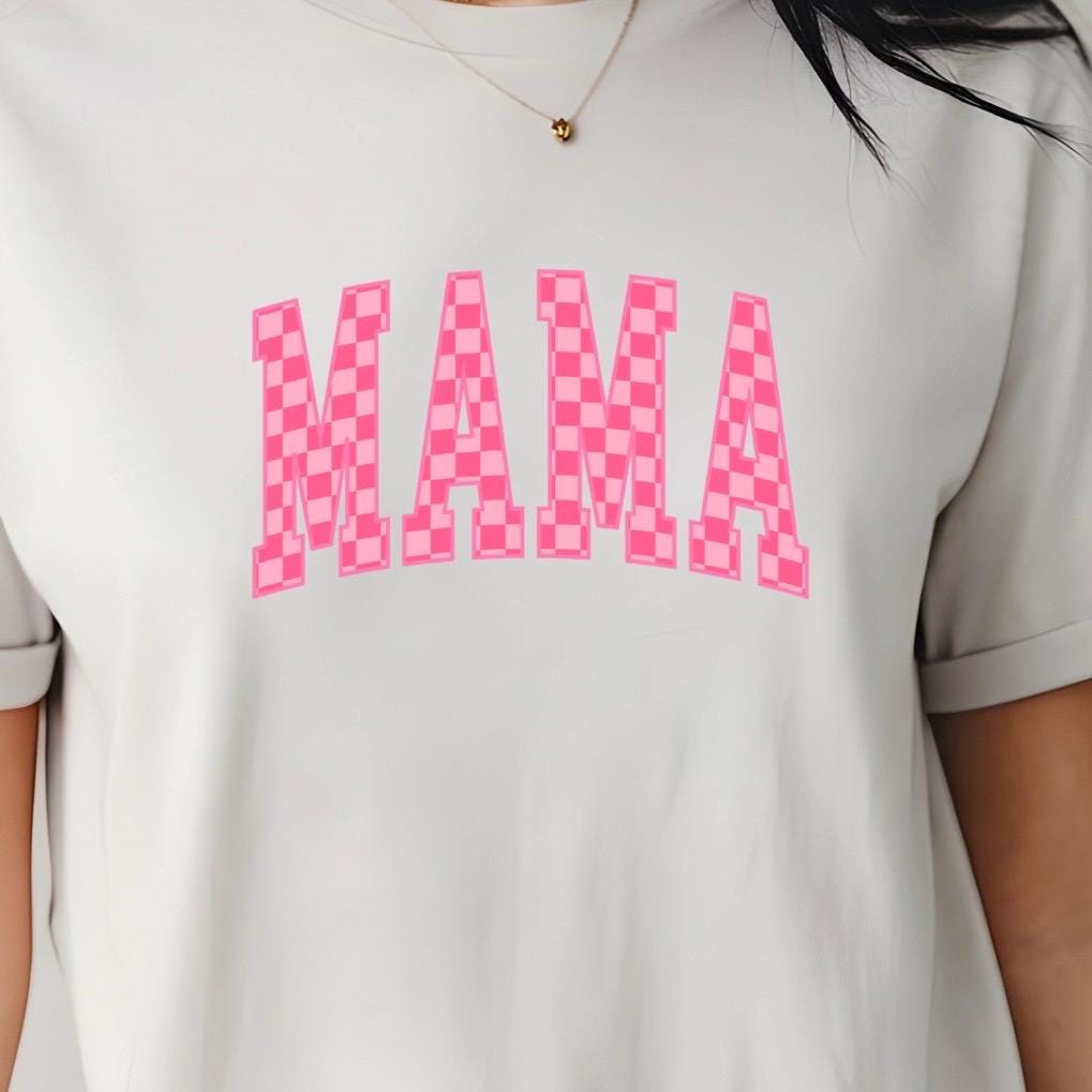 MAMA Checkered Graphic Tee or sweatshirt