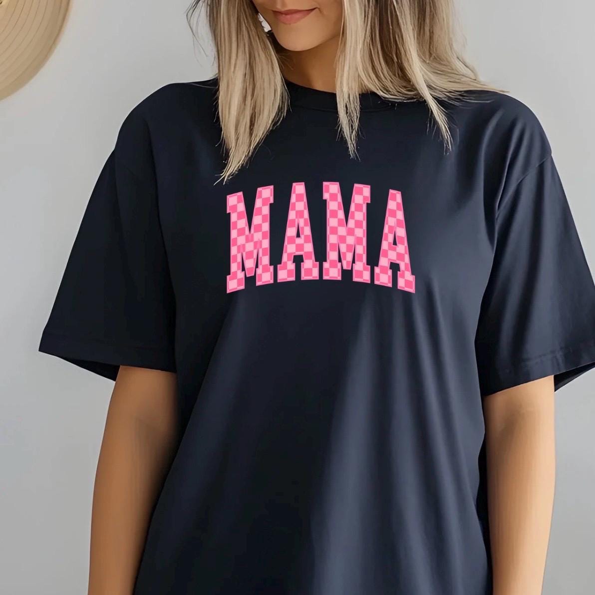 MAMA Checkered Graphic Tee or sweatshirt