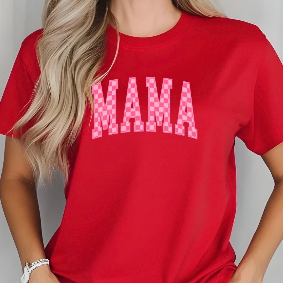 MAMA Checkered Graphic Tee or sweatshirt