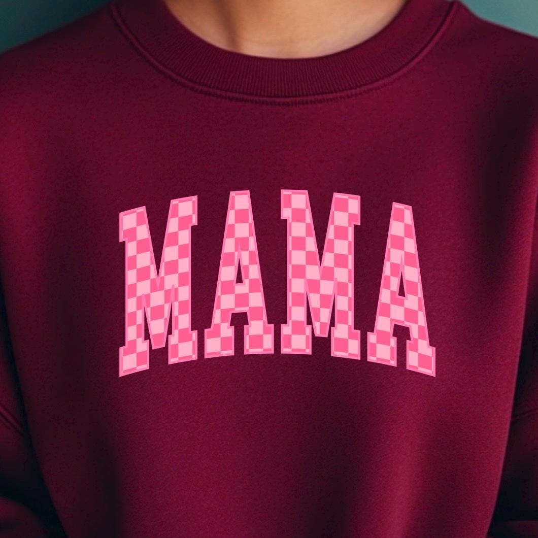 MAMA Checkered Graphic Tee or sweatshirt