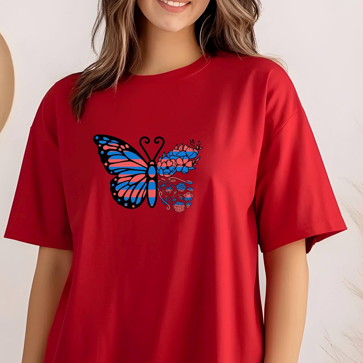 Floral Butterfly Graphic Tee - Aesthetic Boho Cottagecore T-Shirt