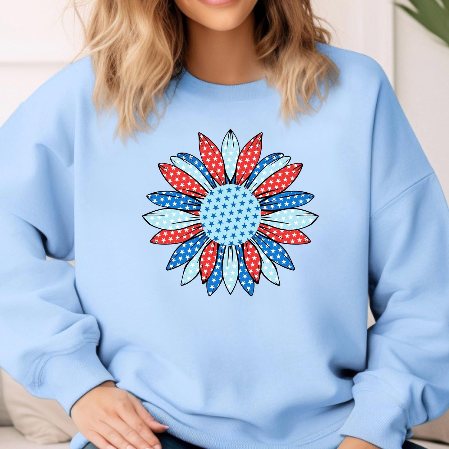 Patriotic Retro Polka Dot Flower Sweatshirt or t shirt