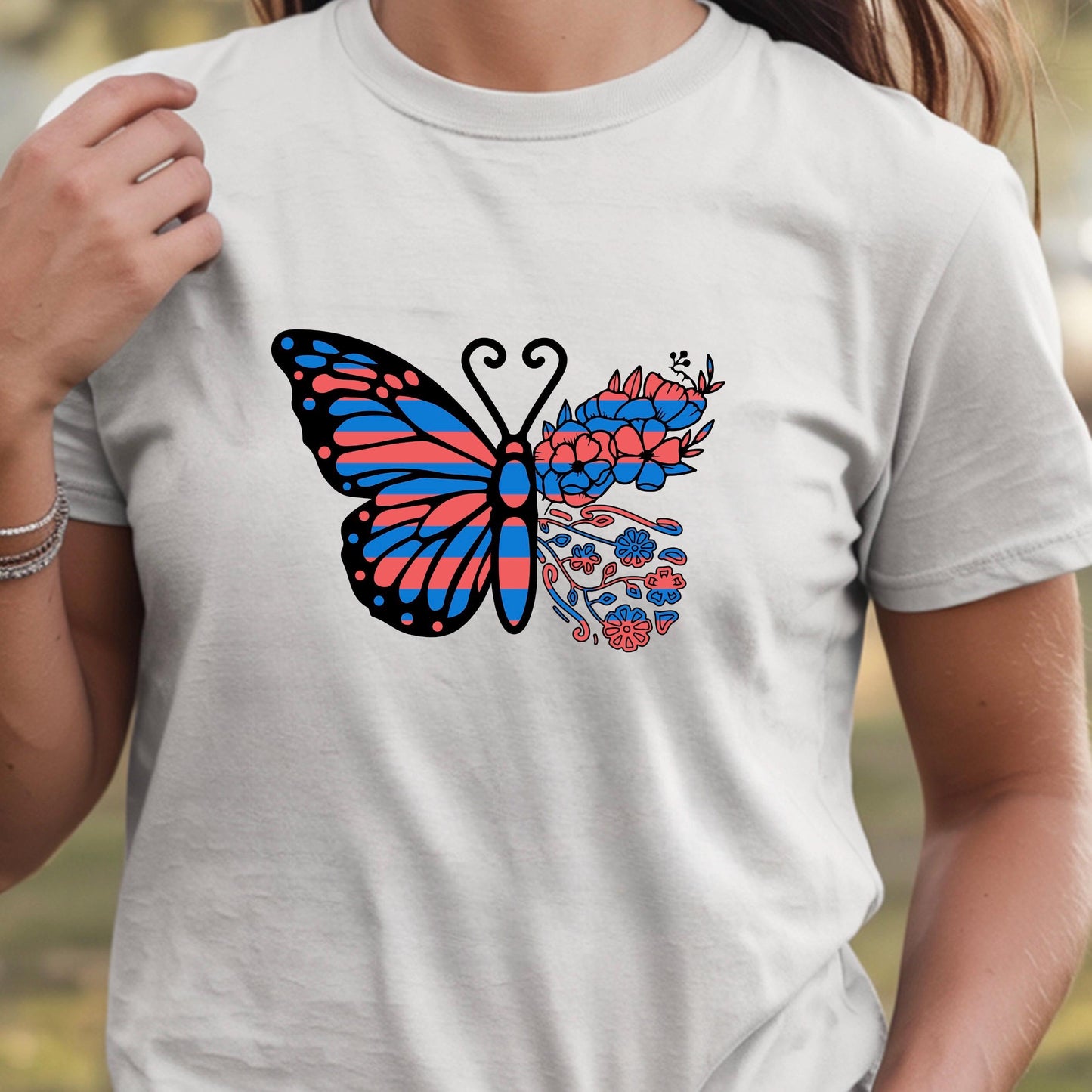 Floral Butterfly Graphic Tee - Aesthetic Boho Cottagecore T-Shirt