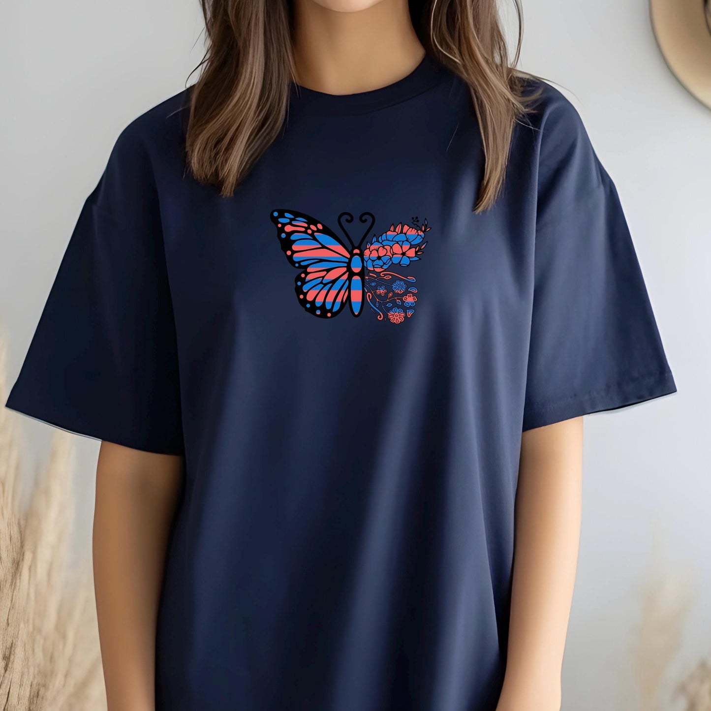 Floral Butterfly Graphic Tee - Aesthetic Boho Cottagecore T-Shirt